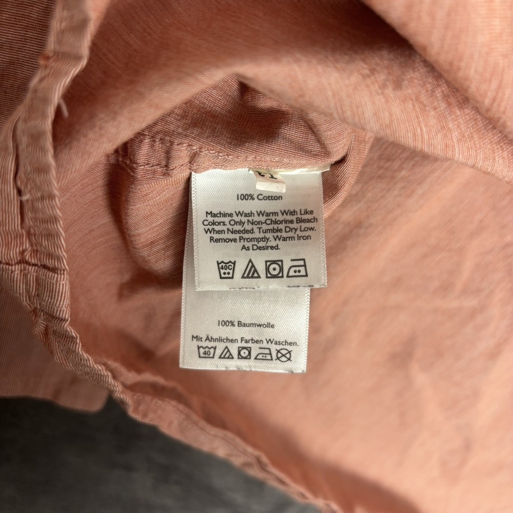 Eddie Bauer Shirt Mens Small Peach Classic Fit Button Down Pocket Utility Hiking - Picture 7 of 8